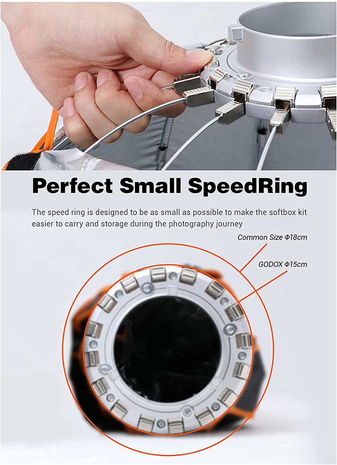 Godox QR-P70 70cm P90 90cm P12 120cm Quickly Release Parabolic Deep Softbox Grid for Godox Aputure Bowens Mount Studio Flash